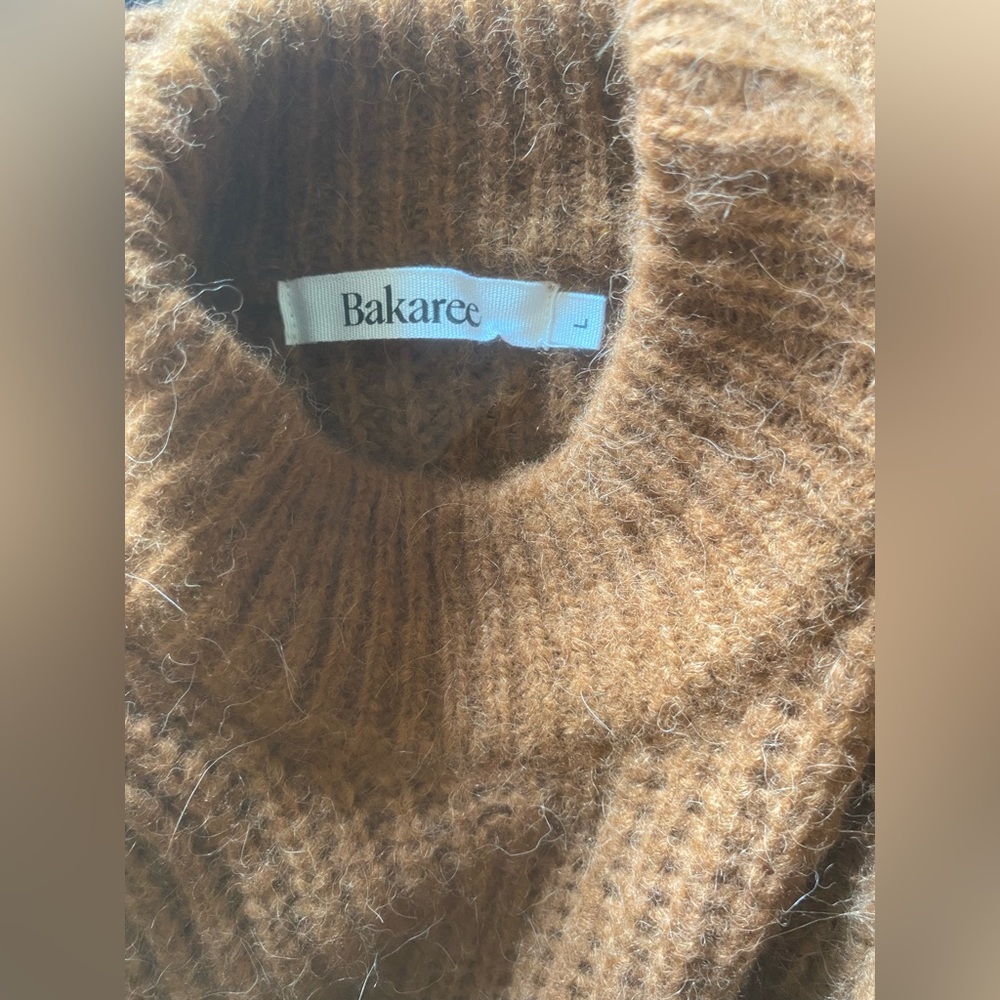 Brown Chunky Knit Cowl Neck Sweater - Picture 4 of 4